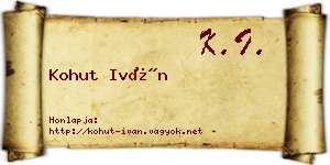 Kohut Iván névjegykártya